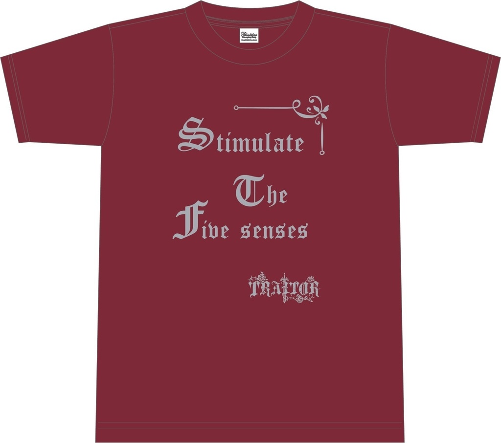 ニューデザイン・バンドロゴ入りTシャツ(チャコールグレー・ワインレッド)