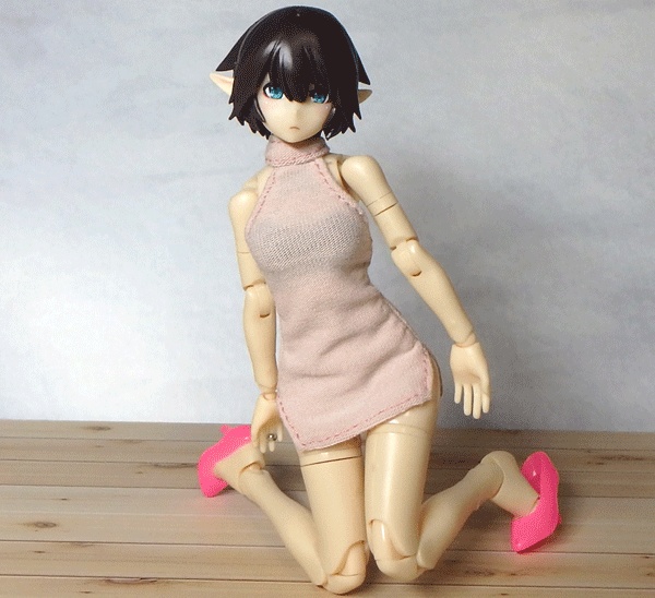 メガミデバイス ホルターネックワンピ(無地・ピンク)