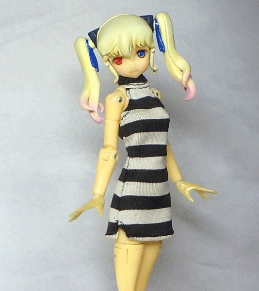 メガミデバイス ホルターネックワンピ(ボーダー 焦げ茶×ベージュ)