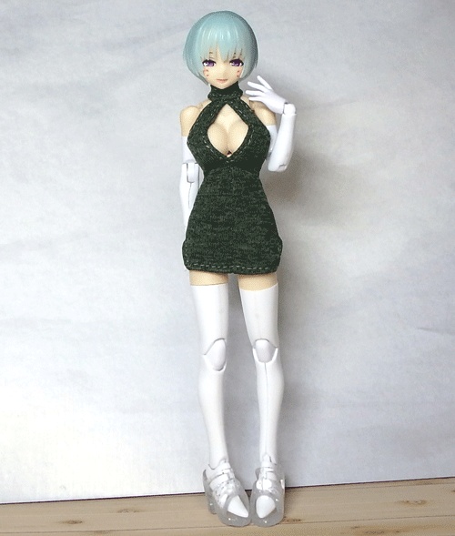 メガミデバイス 胸スリットホルターネックワンピ(緑)