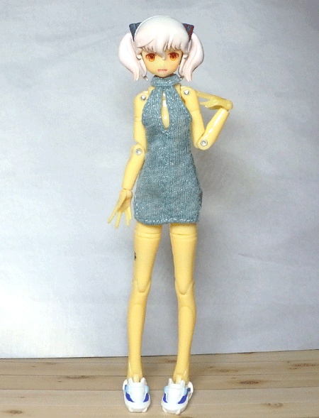 メガミデバイス 胸スリットホルターネックワンピ(水色)