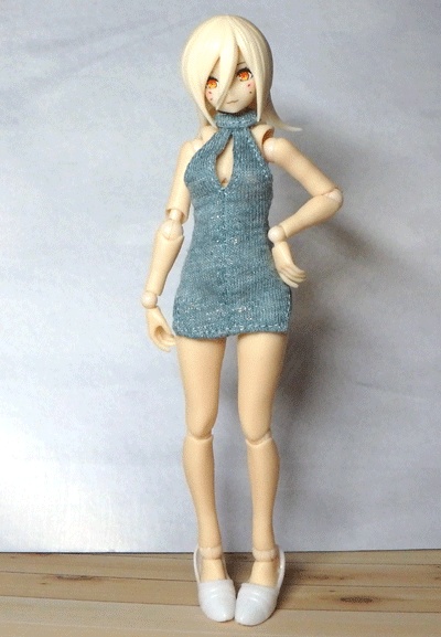 メガミデバイス 胸スリットホルターネックワンピ(水色)