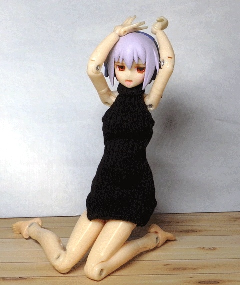 メガミデバイス ホルターネックワンピ(リブニット・焦げ茶)