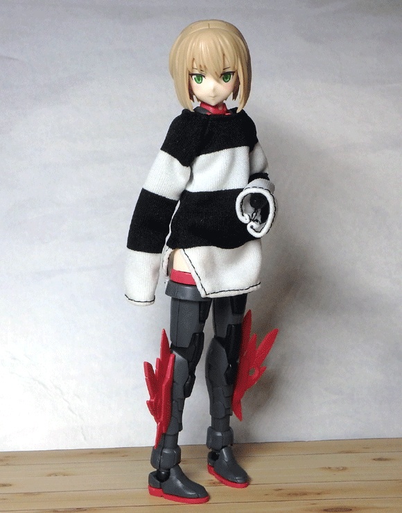 メガミデバイス フレームアームズガール リラックスウェア(ボーダー・白×黒)