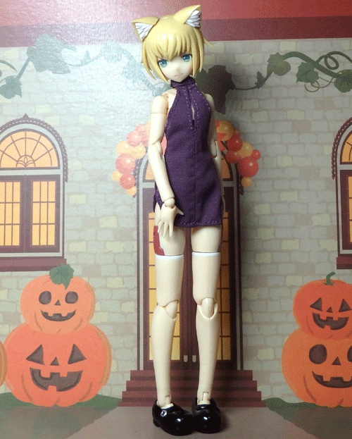 メガミデバイス 胸スリットホルターネックワンピ(紫)