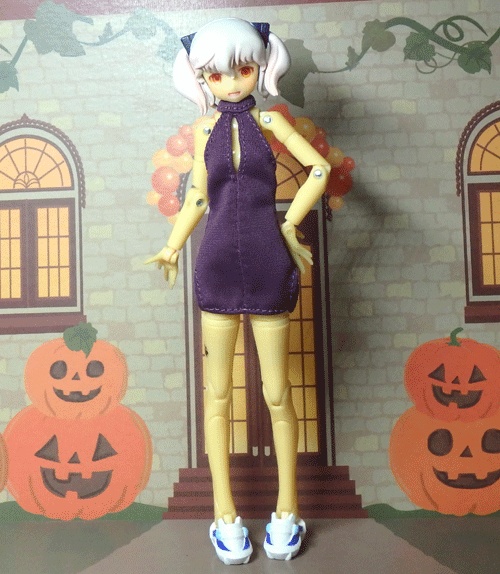 メガミデバイス 胸スリットホルターネックワンピ(紫)