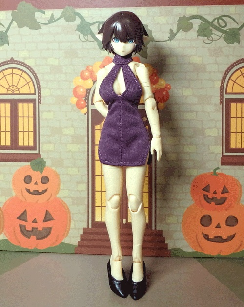 メガミデバイス 胸スリットホルターネックワンピ(紫)