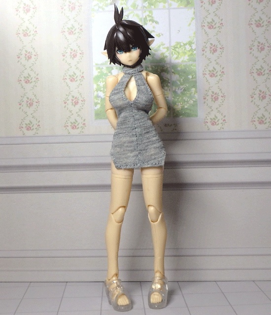 メガミデバイス 胸スリットホルターネックワンピ(グレー)