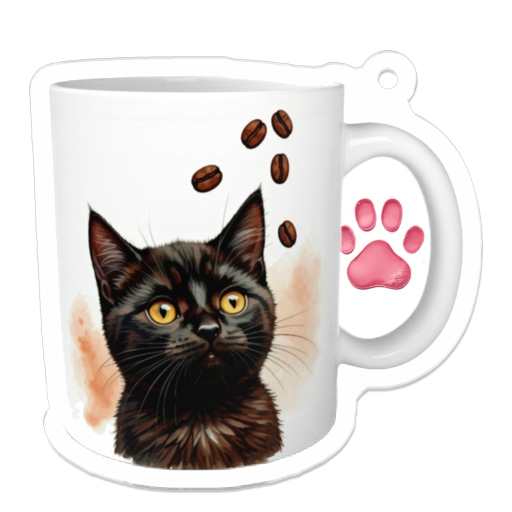 『ねこカップ☕🐾✨』アクリルキーホルダー