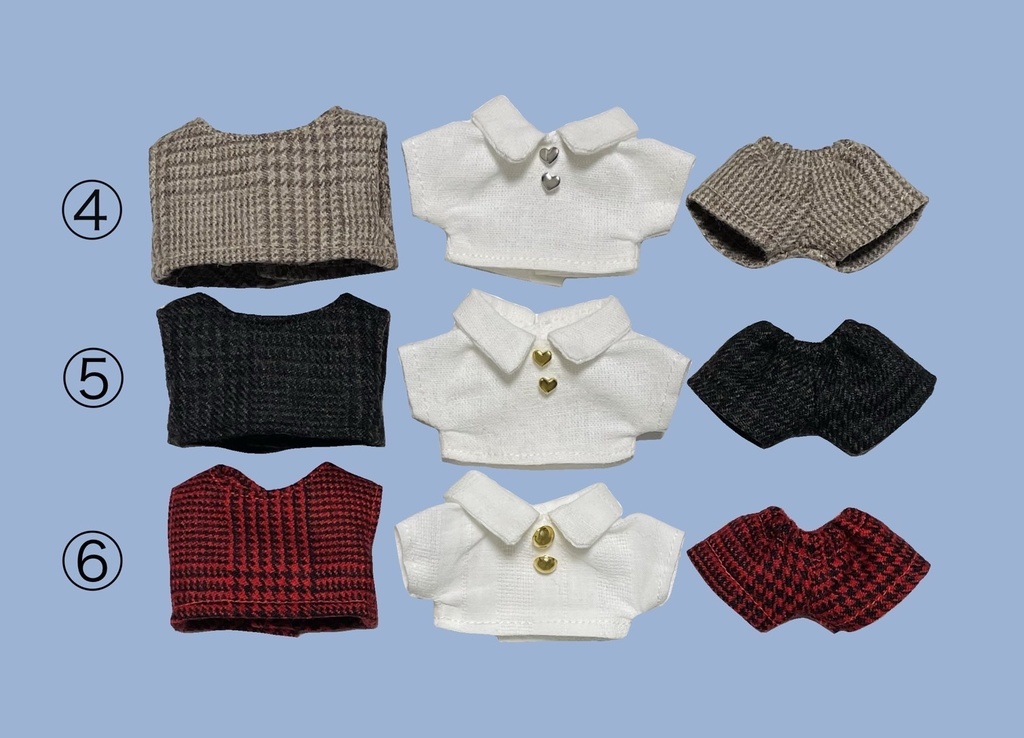 秋コーデ3点セット【10センチぬい用】