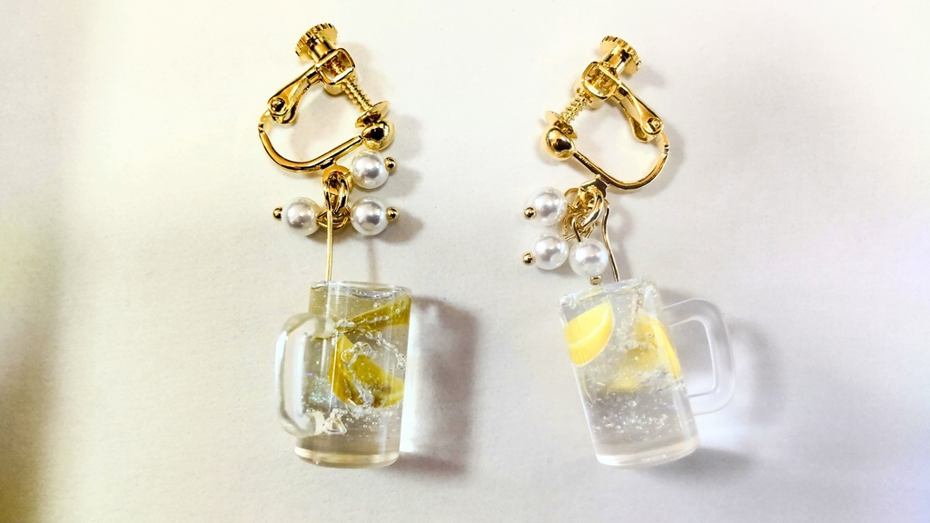 レモンサワーの耳飾り【ピアス/イヤリング】