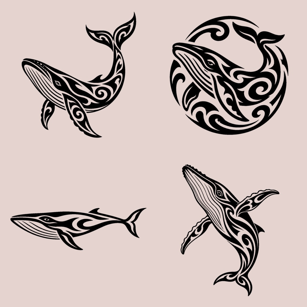クジラのタトゥーセット