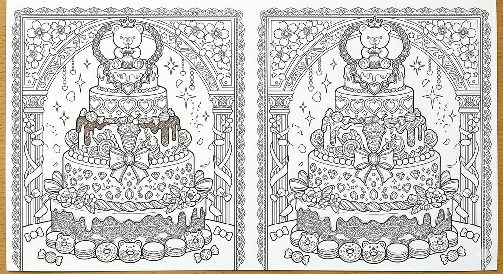 【おうちで原宿おままごと】ぬって・きって・デコる!Kawaii塗り絵&おままごとセット(豪華8枚組)