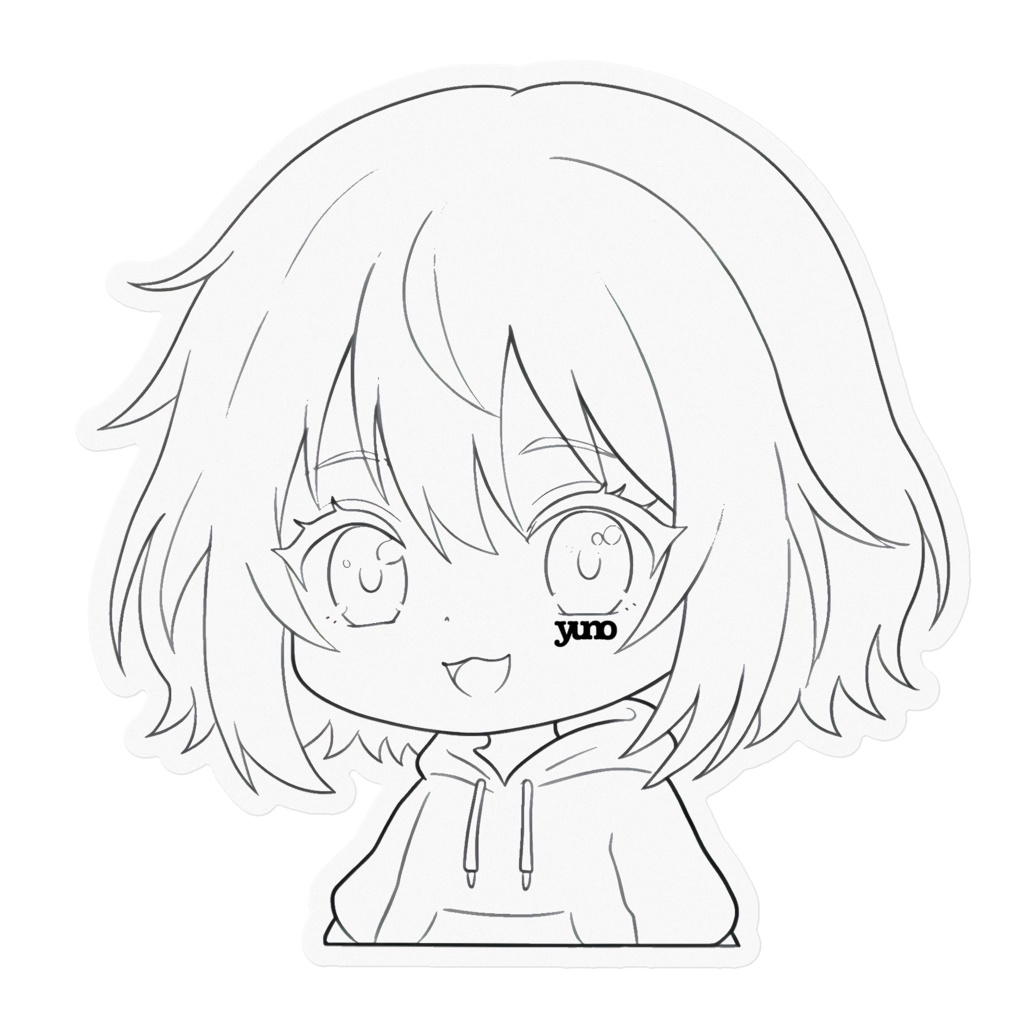 人間族ユノ - 線画 - ステッカー