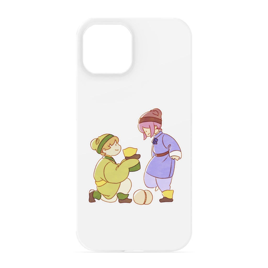 中大兄皇子と中臣鎌足 iphoneケース（白）
