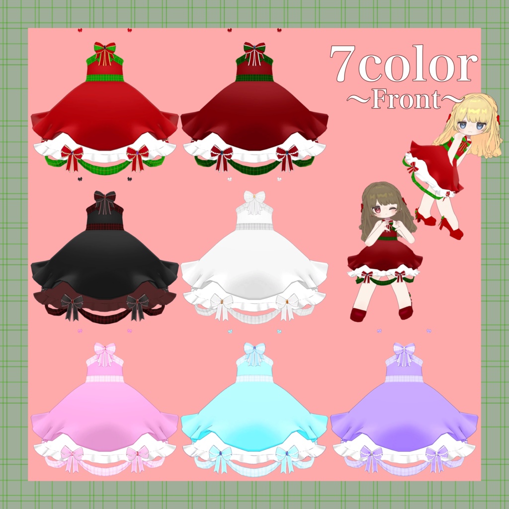 【SALE〜12/25まで】Xmas Ribbon Dress-クリスマスリボンドレス-【キプフェル対応】