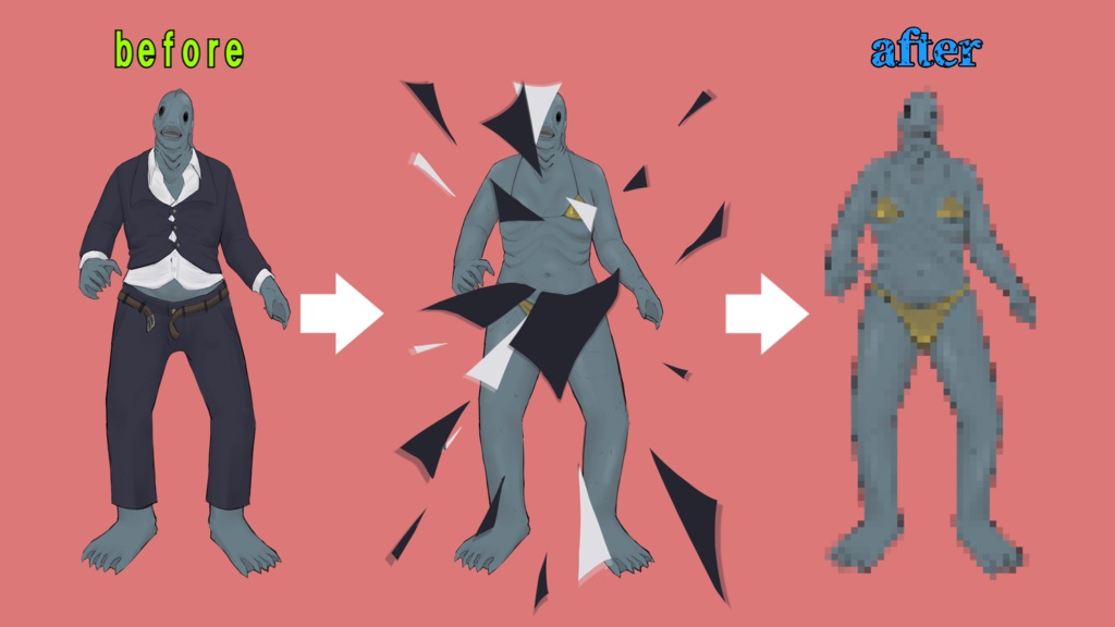 多分いつか使えるかもしれない深きモノ（+金ビキニ差分）の立ち絵