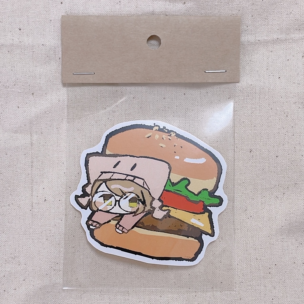 はさまれバーガーステッカー