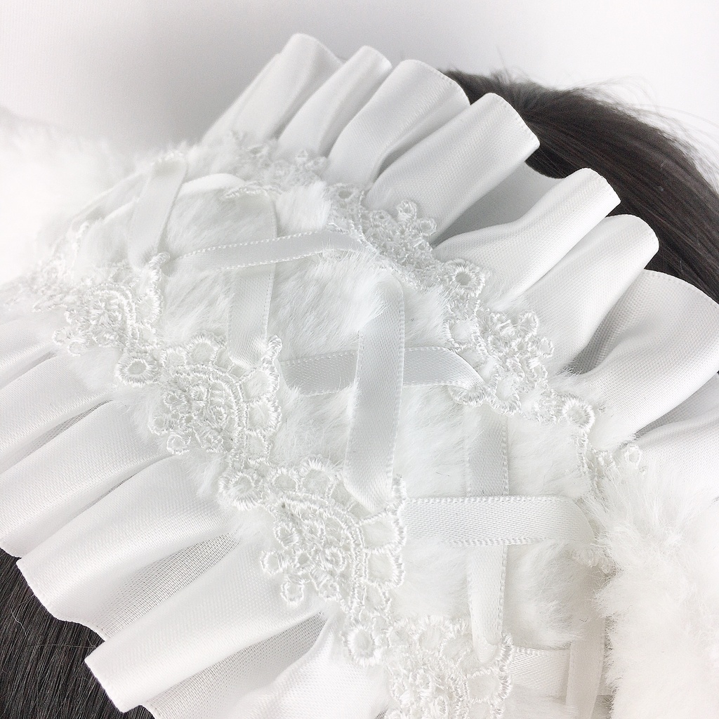 もふもふヘッドドレス 白猫