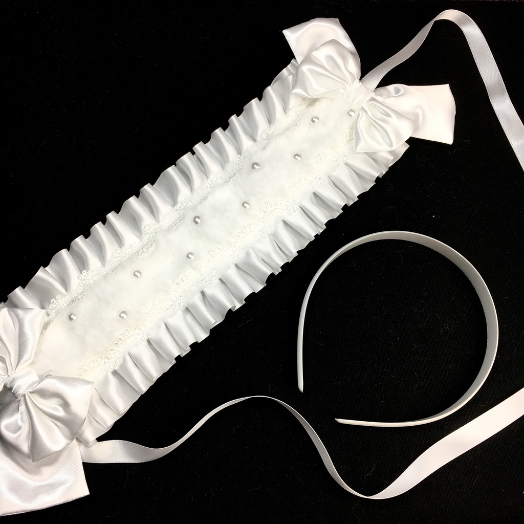 もふもふ ヘッドドレス 白