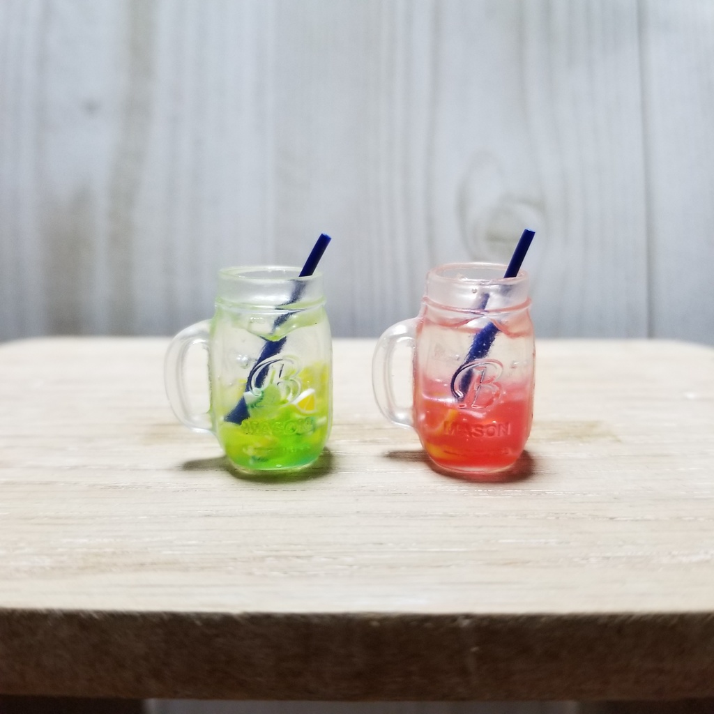 ミニチュア　メイソンジャー　キウイ&いちご