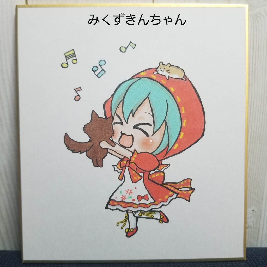 初音ミク イラスト色紙