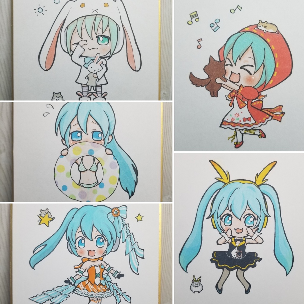 初音ミク イラスト色紙 Shiratama Shop Booth