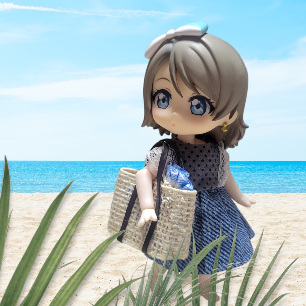 ミニチュアかごトートバッグ(巾着ポーチつき)