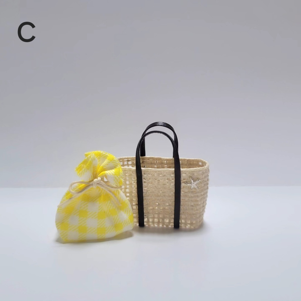 ミニチュアかごトートバッグ(巾着ポーチつき)