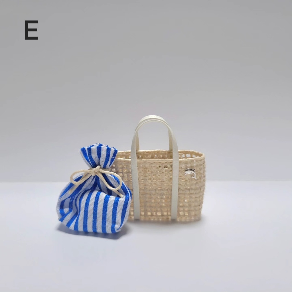 ミニチュアかごトートバッグ(巾着ポーチつき)