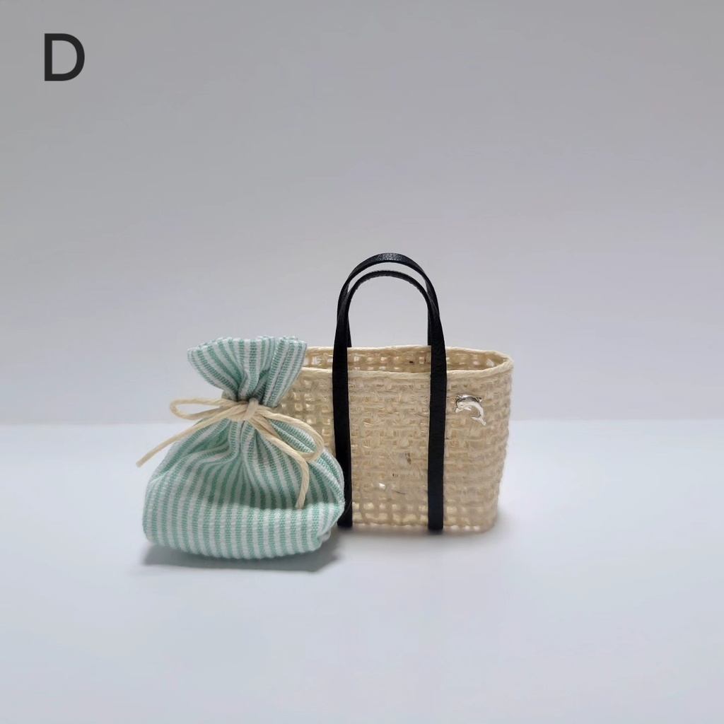 ミニチュアかごトートバッグ(巾着ポーチつき)