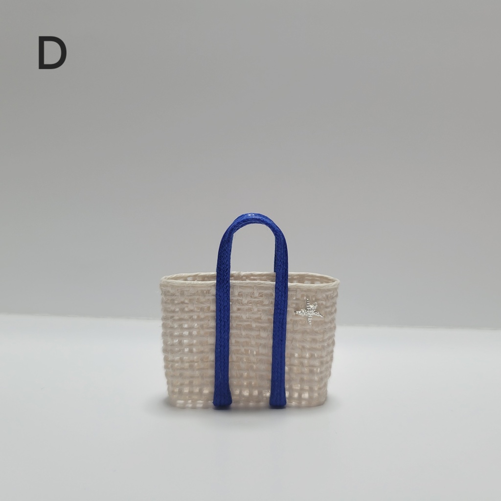 ミニチュアカラフルかごトートバッグ