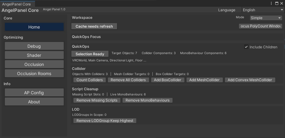 【無料】VRChatワールド制作・最適化ツール VRChat World Building&Optimization Toolkit|ポリ数確認 / Shader監査 / Occlusion / QuickOps