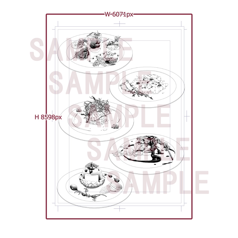 漫画用素材【料理(コース)001】