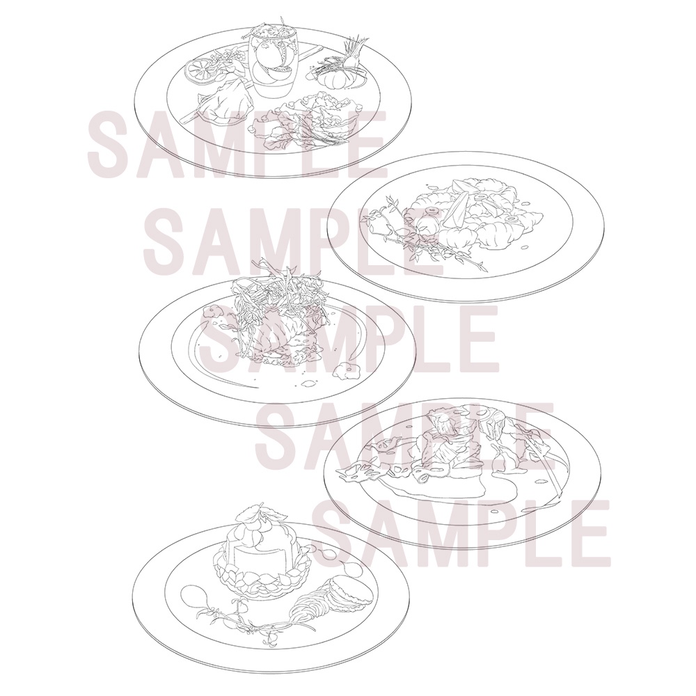 漫画用素材【料理(コース)001】