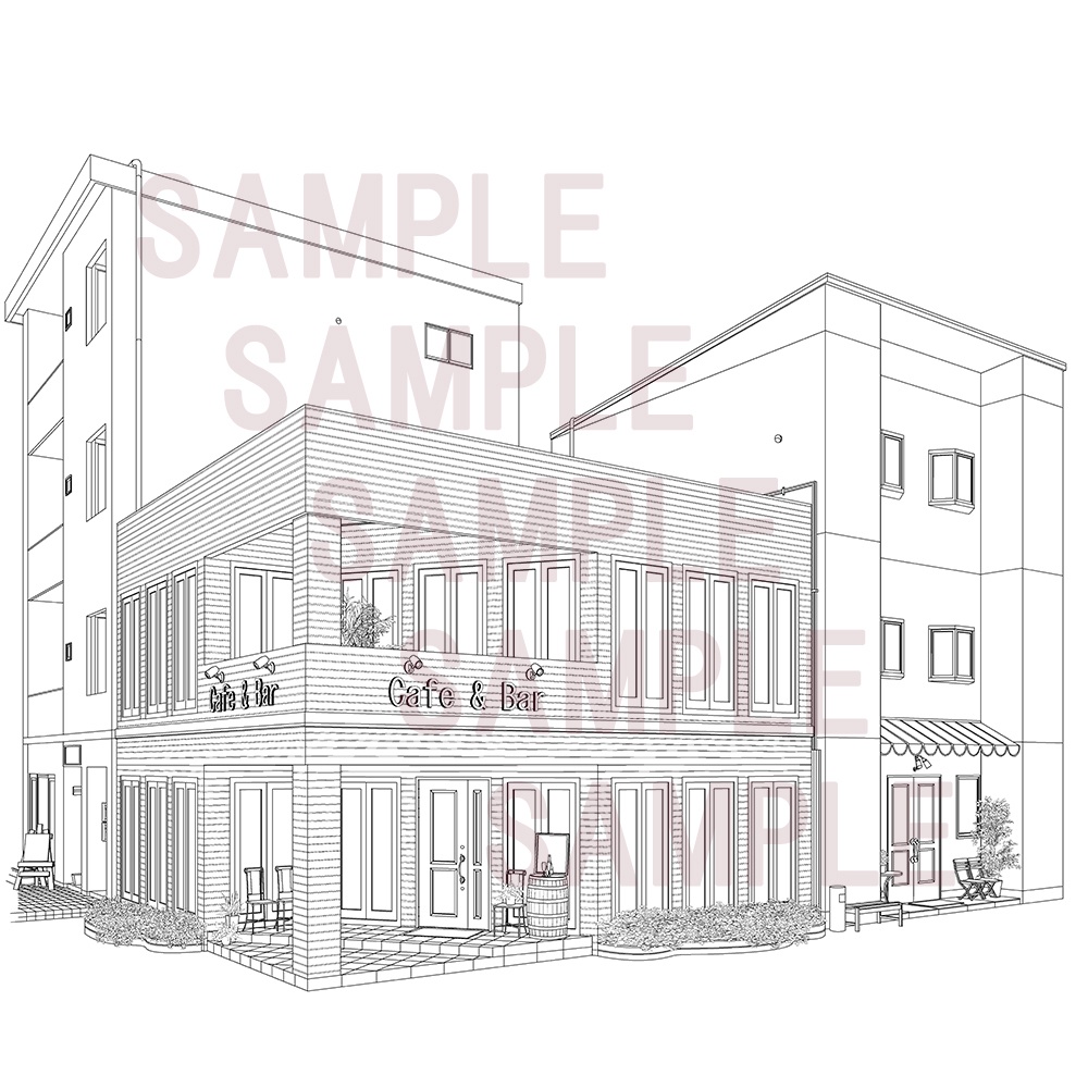 漫画用背景【喫茶店(Bar)004_A】