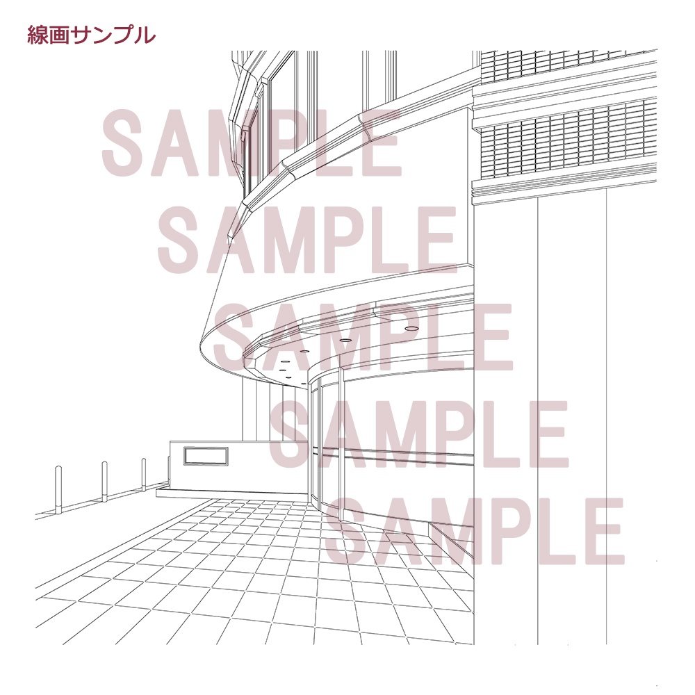 【漫画用背景】お店(入り口)009