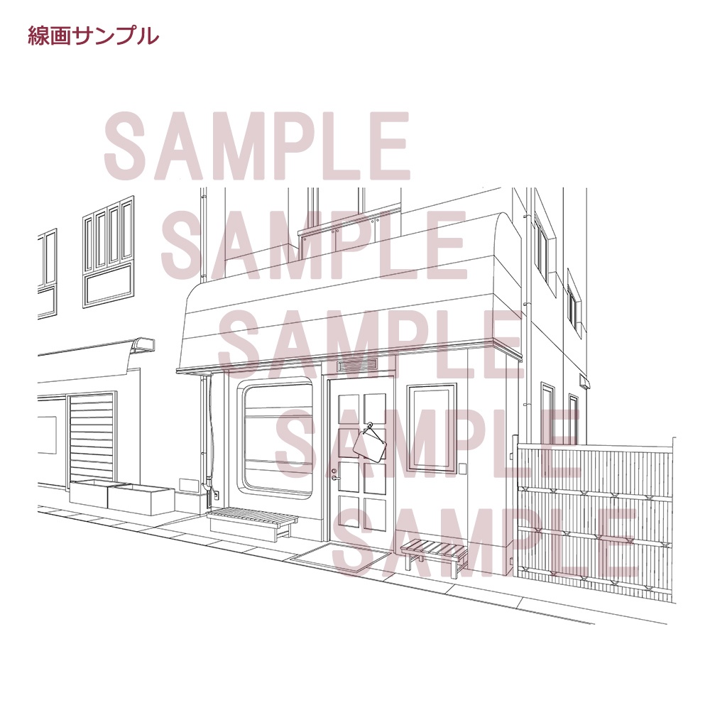 【漫画用背景】お店(ケーキ屋外観)010_A