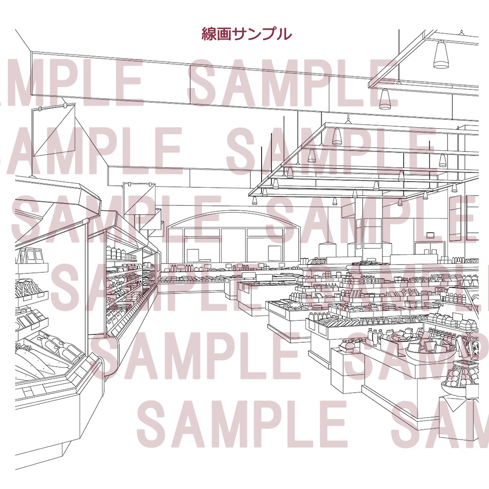 【漫画用背景】お店(生鮮食品売り場)012_A