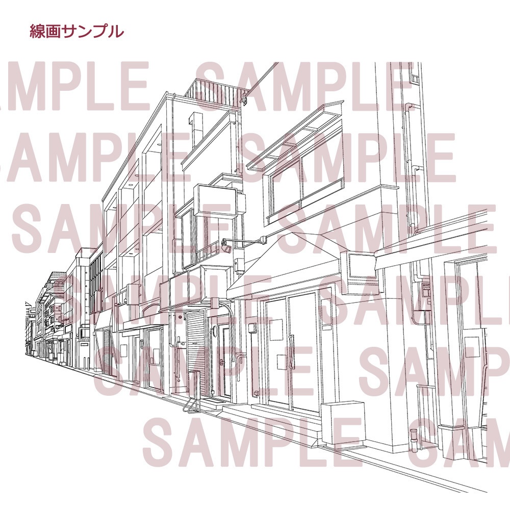 【漫画用背景】商店街003