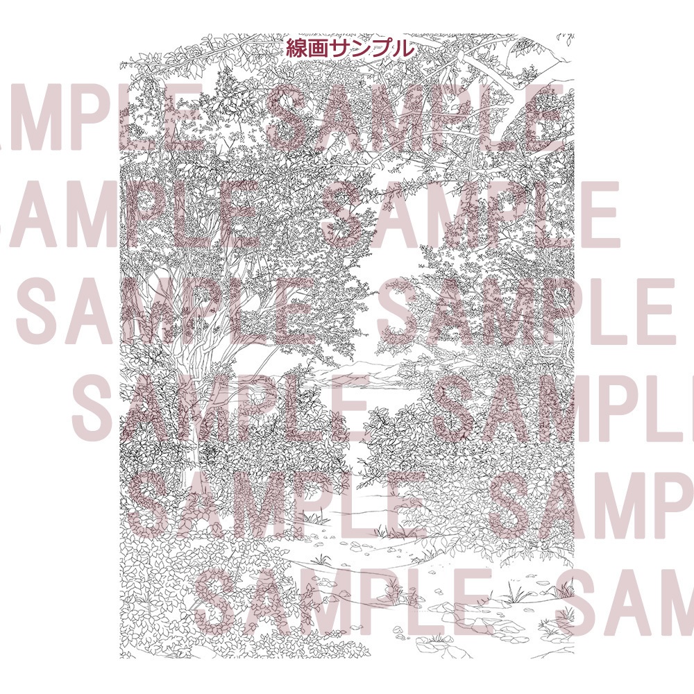 【漫画用背景】森(湖 山)003