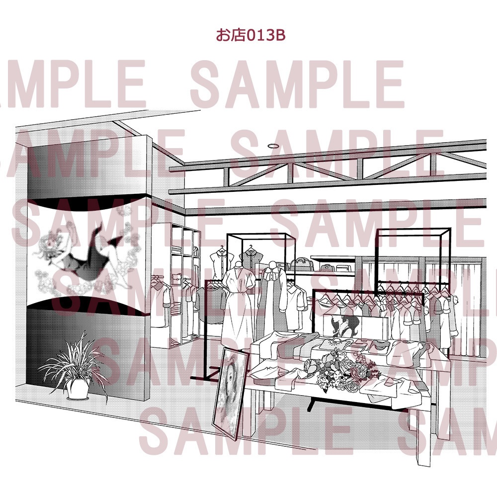 【漫画用背景】お店013A_013B