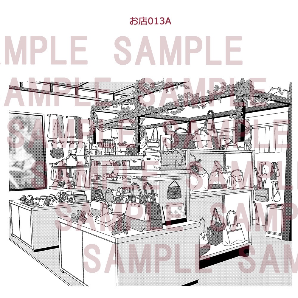 【漫画用背景】お店013A_013B