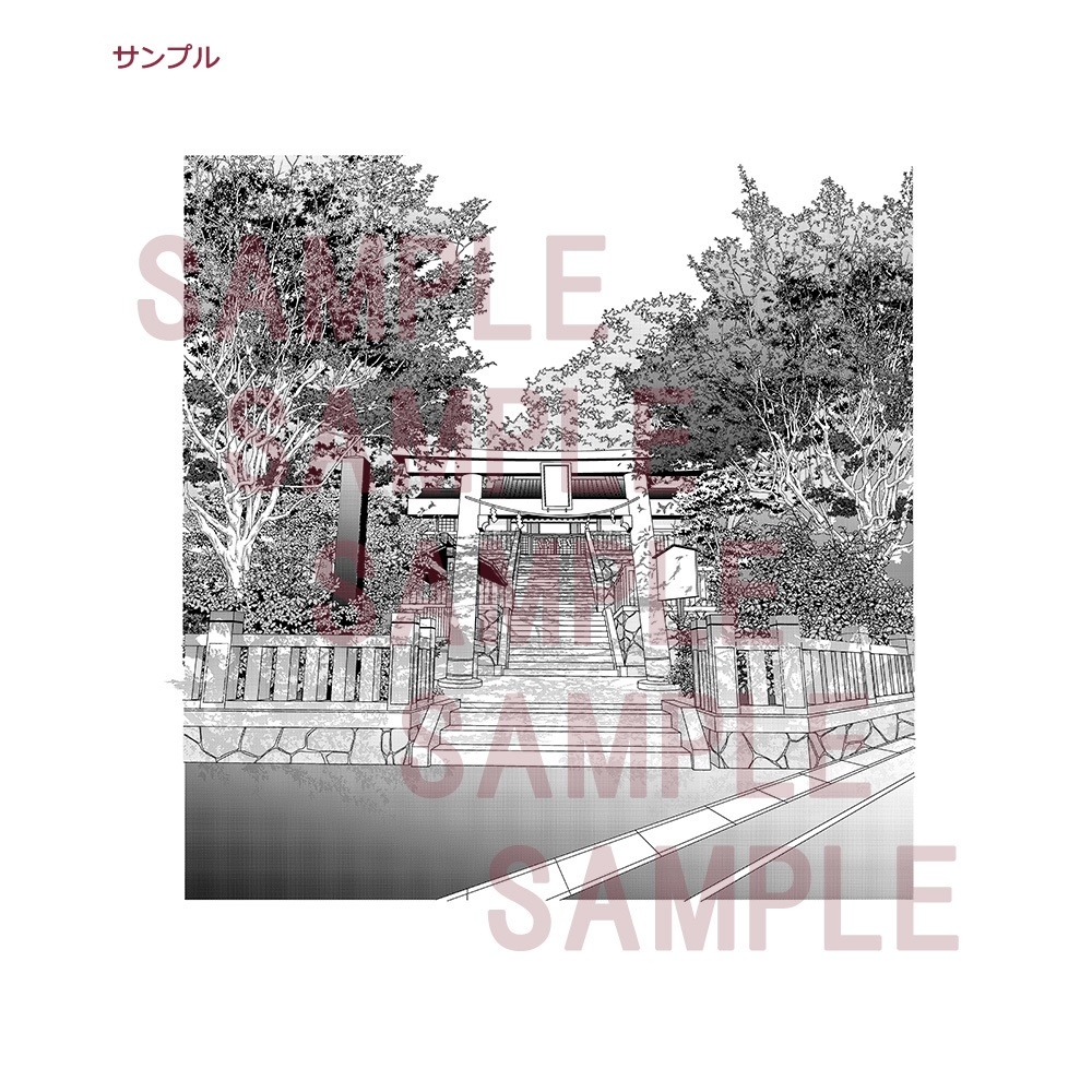 【漫画用背景】神社(入り口)002