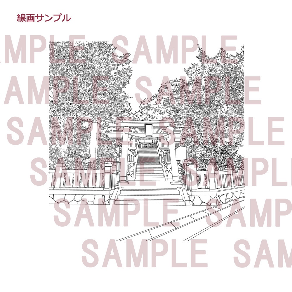 【漫画用背景】神社(入り口)002