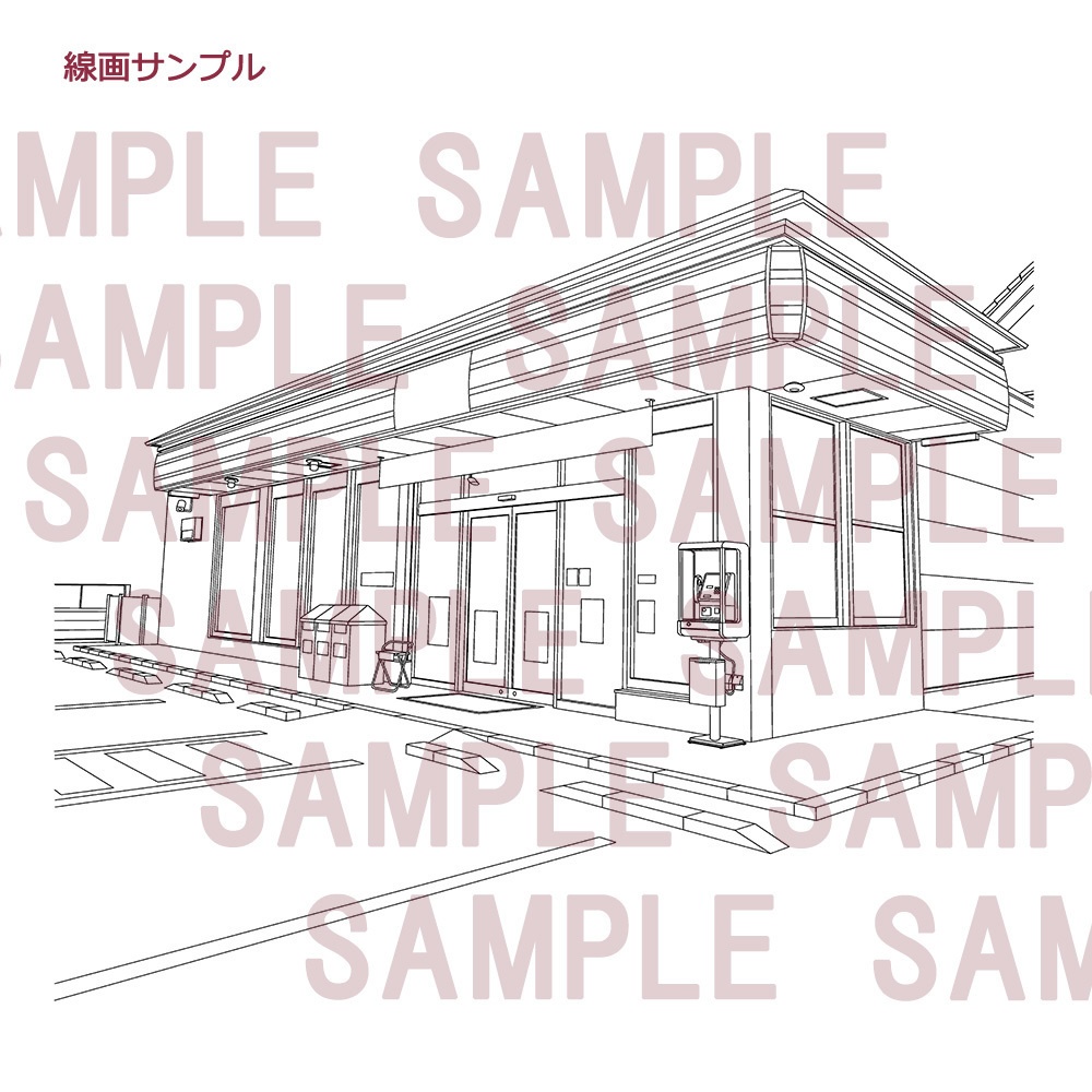 【漫画用背景】コンビニ(外観)006
