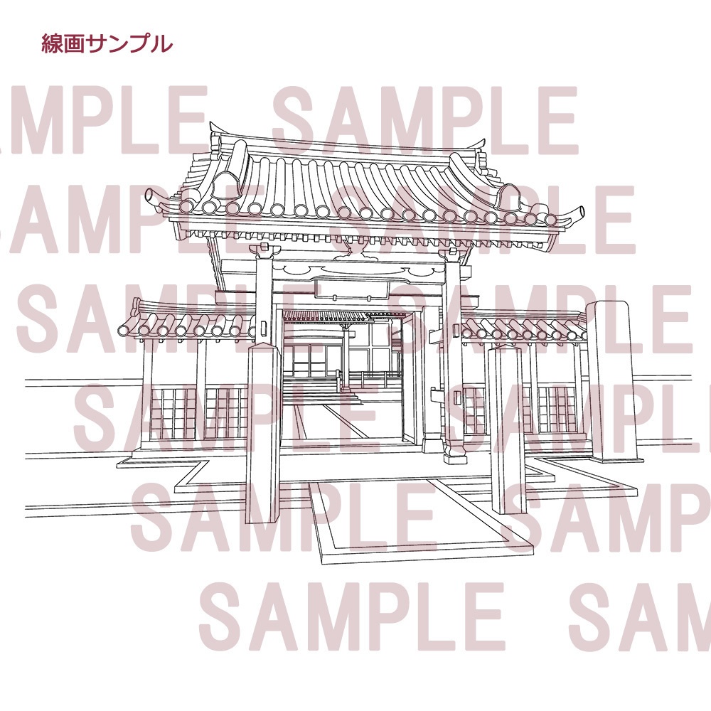 【漫画用背景】お寺001