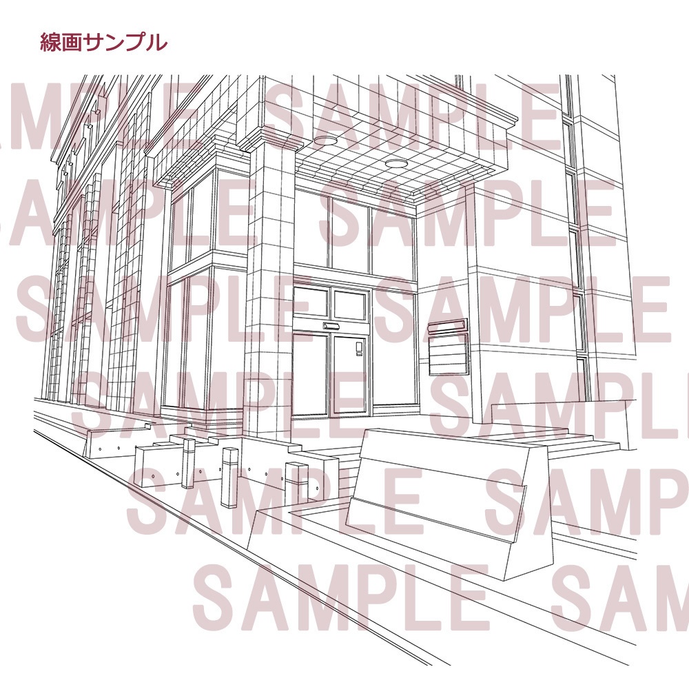 【漫画用背景】オフィスビル(入り口)001