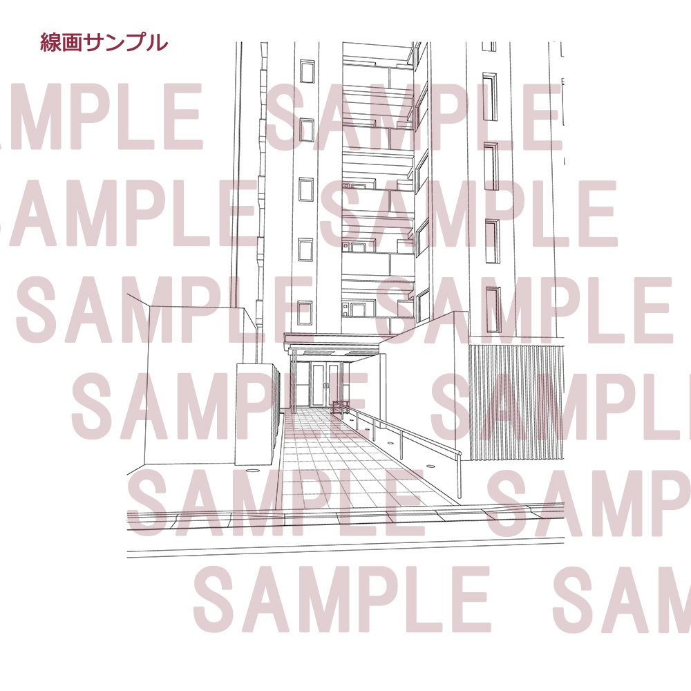 【漫画用背景】マンション011(入り口)_B