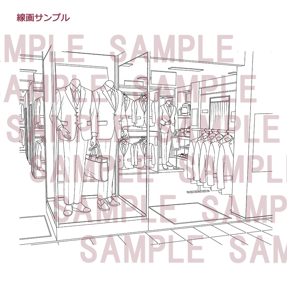 【漫画用背景】お店(紳士服売り場)019